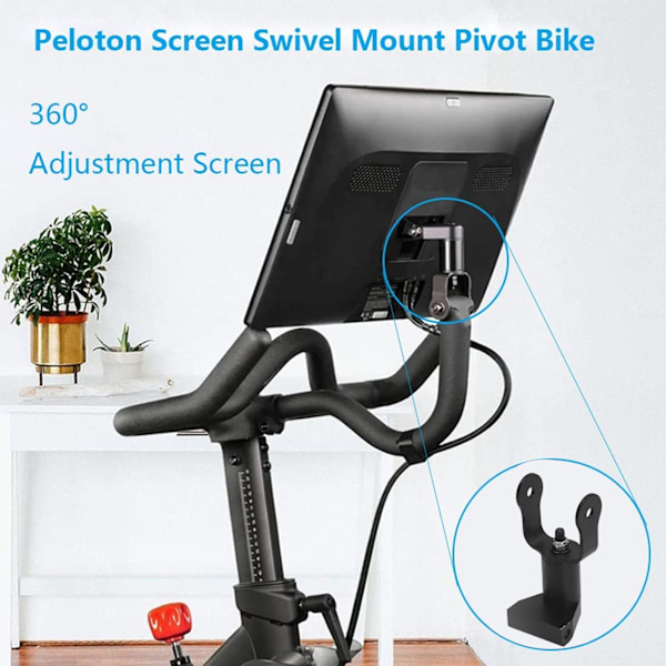 Motionscykel Svängarm Vattentät Anodiserad 360º Rotationsmonitorfäste Justerare för Peloton