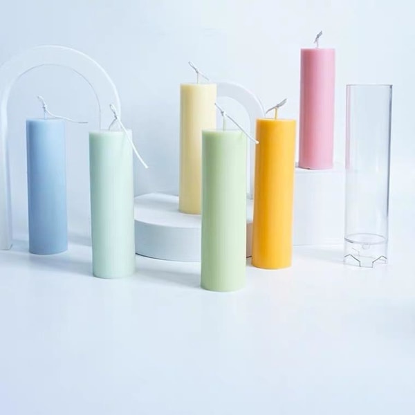 Lysforme lys stearinlys DIY støbeforme i silikoneform cylinder 4X15CM
