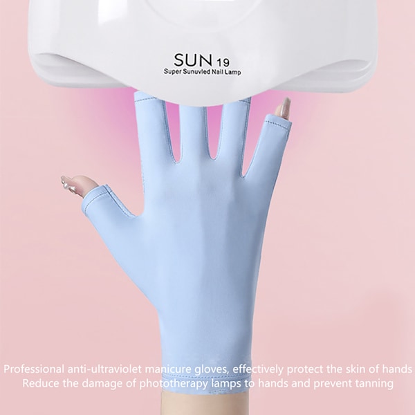 1 Par Anti-UV Handsker UV Beskyttelse Handske Neglekunst Værktøj Gray