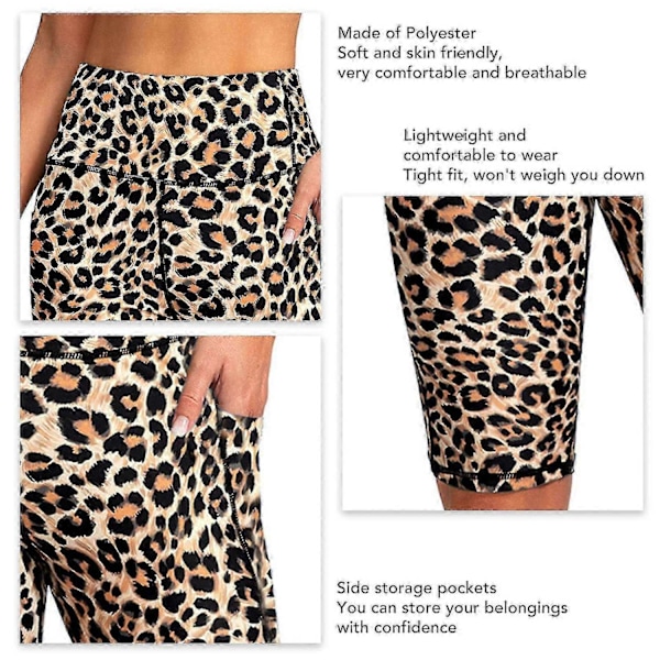 Dykker shorts til kvinder, reduceret gnidning, lette, bløde, hudvenlige, våddragt shorts til surfing - Perfekt Leopard Print Leopard Print M