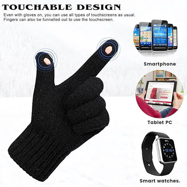 Handsker - Vinterhandsker - Varme handsker - Touchscreen-handsker - Vinter-touchscreen-handsker til mænd