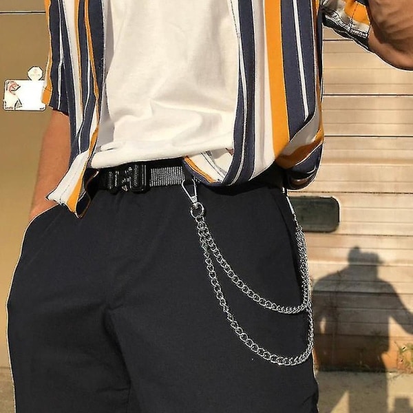 2-pak Modebukser Kæder til Mænd Jeans Kæder Punk Hip Hop Bukser Kæder Talje Kæder Kvinder