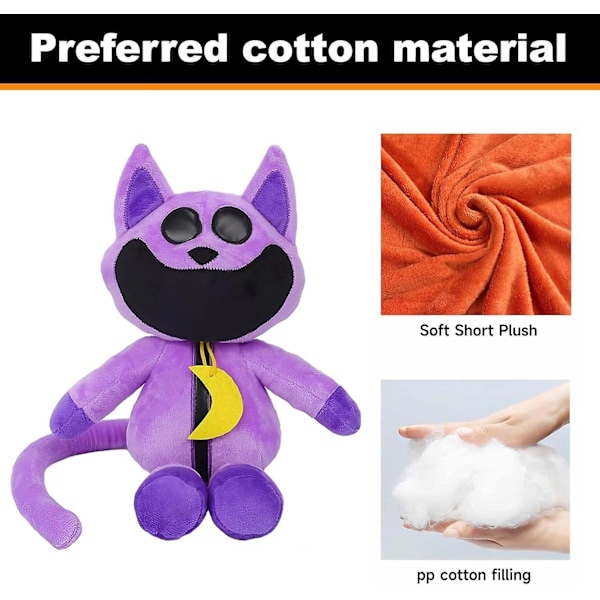 Smiling Critters Plys, 12 Tommer CatNap Plys Sjove Smilende Critters Plys, Søde Udstoppede Dyr Pude Dukke Legetøj til Fans Børn (CatNap+DogDay) [Fw]