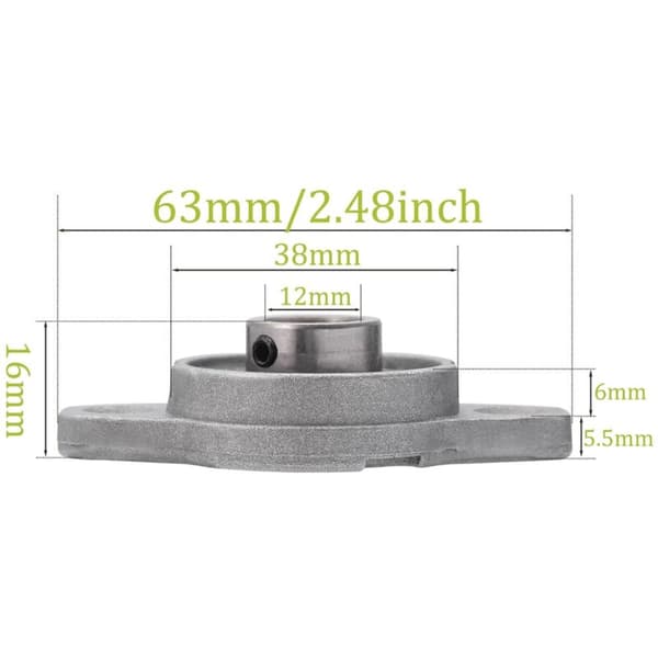 4 st Rombisk Flänsad Bas Lagerbock Kullager (12 mm Innerdiameter)