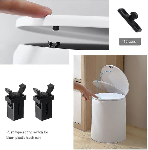 10 par sorte reservedele til Brabantia 3 til 50 liters touch top låg