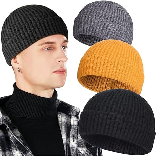 3 stycken - Hatt - Herrhatt - Mössa - Damhatt - Herrmössa - Vinterhatt - Stickad mössa
