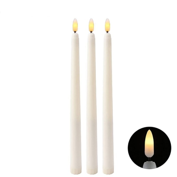 6 stk. Lange LED-lys Flammeløse Lys BEIGE Beige