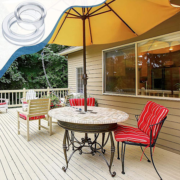 Parasolhulring Prop Fleksibel Nem Installation Parasolkile til Pool Altan [GKS] Transparent Umbrella Ring