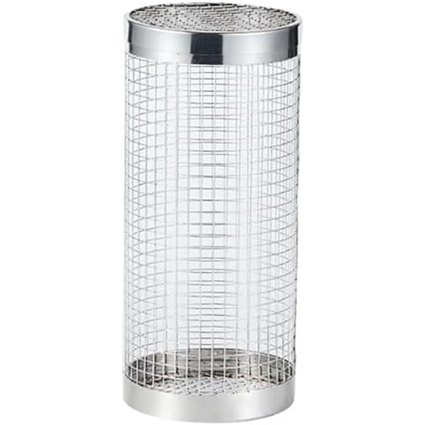 Rund grillkorg i rostfritt stål, rullande grillkorg i trådnät, cylinderformad grillkorg, bärbar grillkorg för utomhuscamping, 20 x 9 cm