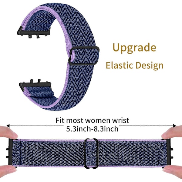 Vævet Armbånd i Elastisk Materiale til Samsung Galaxy Fit3 SM-R390, Sort Kobling Style L