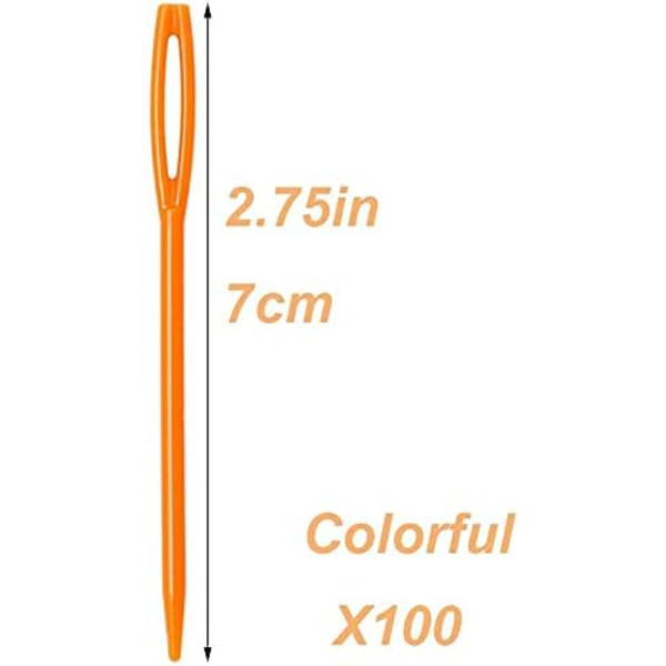 Plast Synålar, 100-pack 7cm Sticknålar för Barn