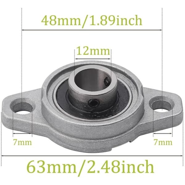 4 st Rombisk Flänsad Bas Lagerbock Kullager (12 mm Innerdiameter)