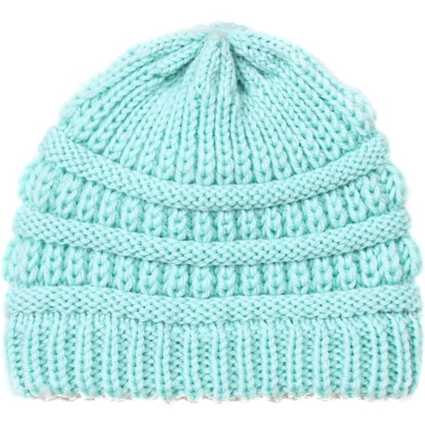 Unisex Baby Vinter Strikket Lue, Myk Bomullslue for Gutter og Jenter, Varm Skilue Light green