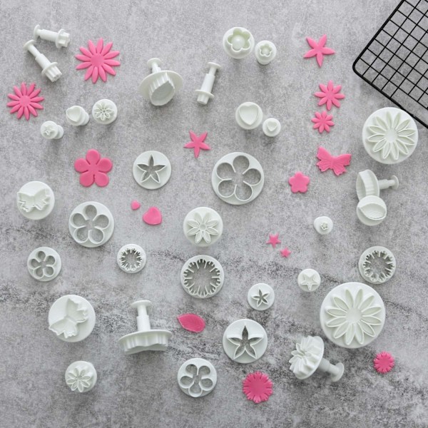 Sommerfugler, Blomster, Blader Utstikkere 33stk | Plunger White