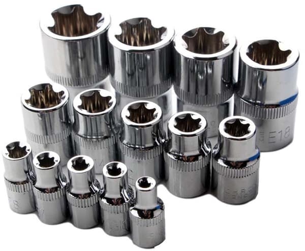 14-osainen E-star E4 - E24 naaraspuolinen Torx-hylsysarja, 6-piste E
