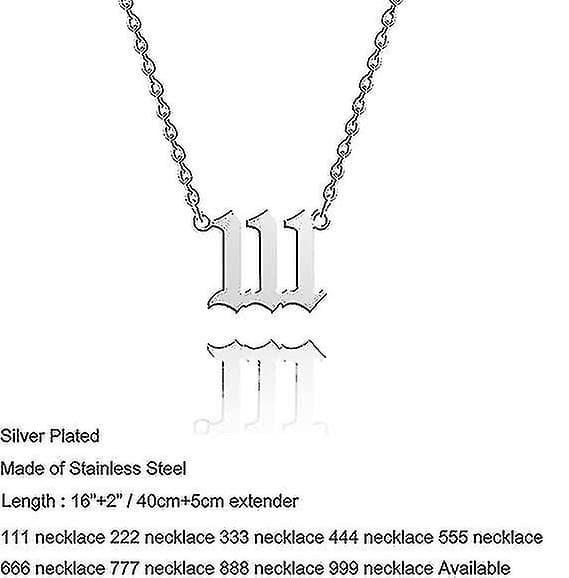 Nummerhalskæde Sølv/ Rustfrit Stål Numerologi Smykker (Sølv, 999)