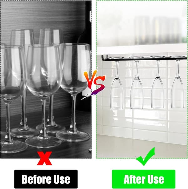 2 stk. - Vinglasholder - Glaskroge til hylde - Jernglasholder til glas