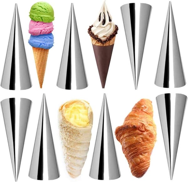 16 stk. - Croissantforme - Flødeisforme - Isvaffelforme - Hornforme - Bageværktøj