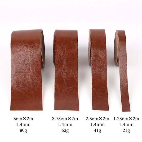 Læderrem Blank Overflade Læderstrimmel BRUN 2,5CM brun brown 2.5cm