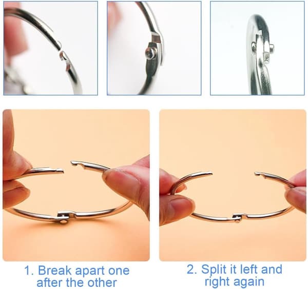 20 stk. - 55 mm - Bogringe - metal ringbind - Bindering - til løse ark