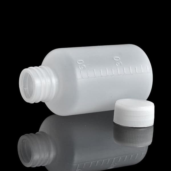 50 st Små Plastflaskor Provflaskor Graderad Lab