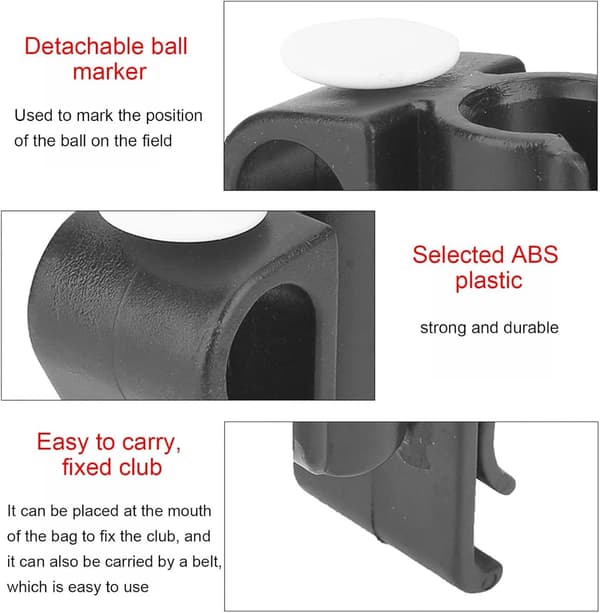 5 Stk. - Golf Putter Clip + Golfboldmarkør - Golf Putter Clips - Putter Holder