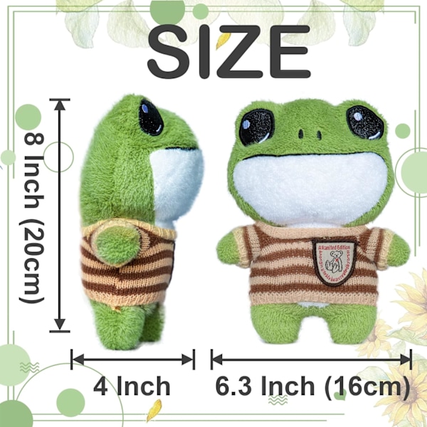 Plush Frog Leketoy Fyllt Dyrekosedyr Søt Frog Fyllt Plush Leke Frog Dyre Plush Dukke Gave til Barn Jenter Gutter (Brun) Brown