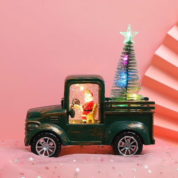 Jul Uppblåsbar Santa Claus Drive traktor med Penguin LED