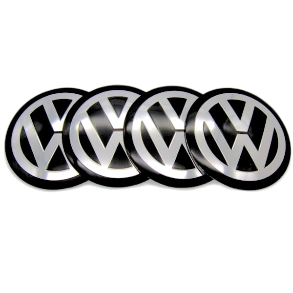 4-pak - Volkswagen VW Centerkapsler / Hjulkapsel Emblem - Bil Sølv Silver 56 mm - Självhäftande