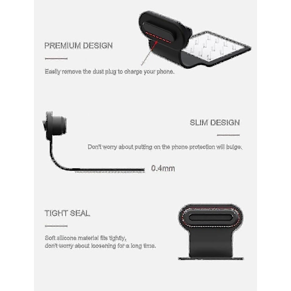 2 kpl Pölysuoja, Yhteensopiva puhelimen, USB C/tyyppi C -liitännän kanssa, Pölytiivis suojatulppa, USB C -latausportin pölysuoja