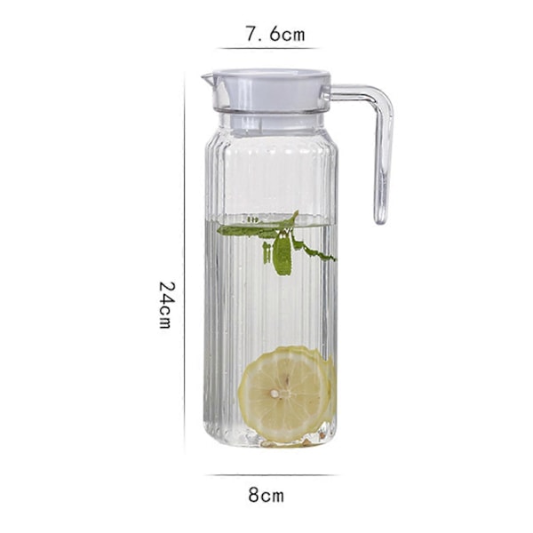 2 stk. Køleskabsglas Vandkande med Låg Fødevaregodkendt Spildfri Tuddesign Transparent Kaffe Mælk Juice Kande Db