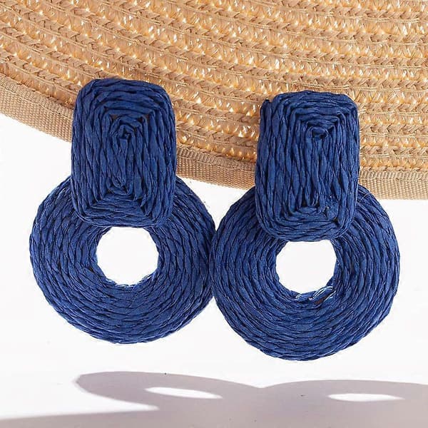 Statement Raffia Øredobber Søte Boho Øredobber Rattan Hengende Øredobber
