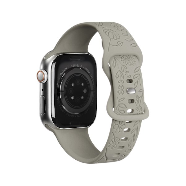 Passer til iwatchS9 876SE Apple Watch armbånd preget liten rose silikon Solsikke - mørk grå stein Sunflower - dark rock grey 42/44/45/49mm