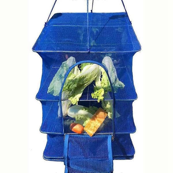 Foldable 4-Layer Drying Rack Compatible with Vegetable and Fish Net Hanging Drying Net Dry Food Naturally