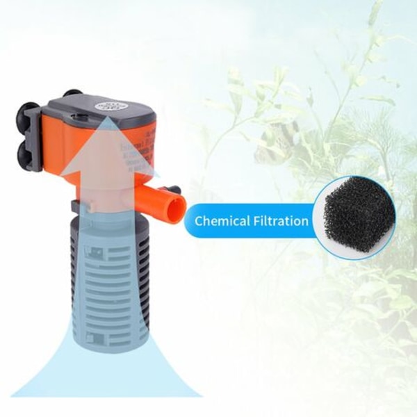 3W/5W 3-i-1 Mini Akvariefilter Fisk Svampfilter Syre