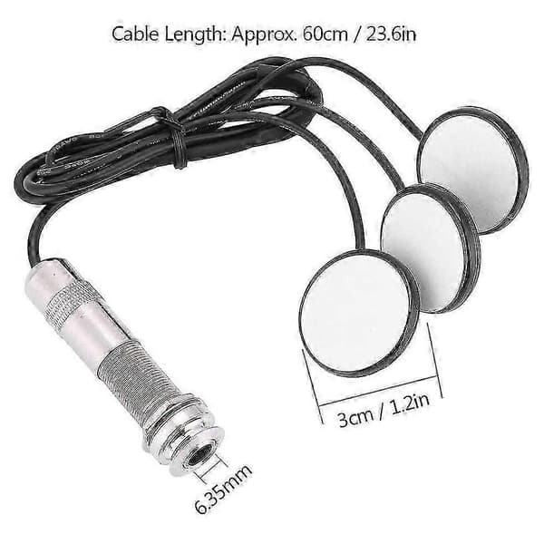 Gitarrpickup 3x Piezo Pickup Transducer Kompatibel med Akustisk Gitarr Ukulele Mandolin Instrument