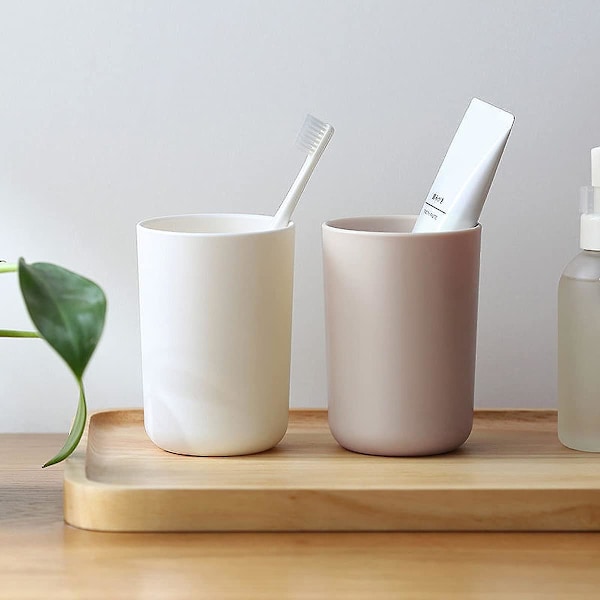 3-pack tandborstmugg i plast, munsköljsmugg, resemunsköljsmugg, Crday-gåva