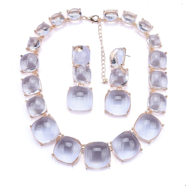 Choker Halskjede Dame Smykker HVITT SETT HVITT SETT white set white set