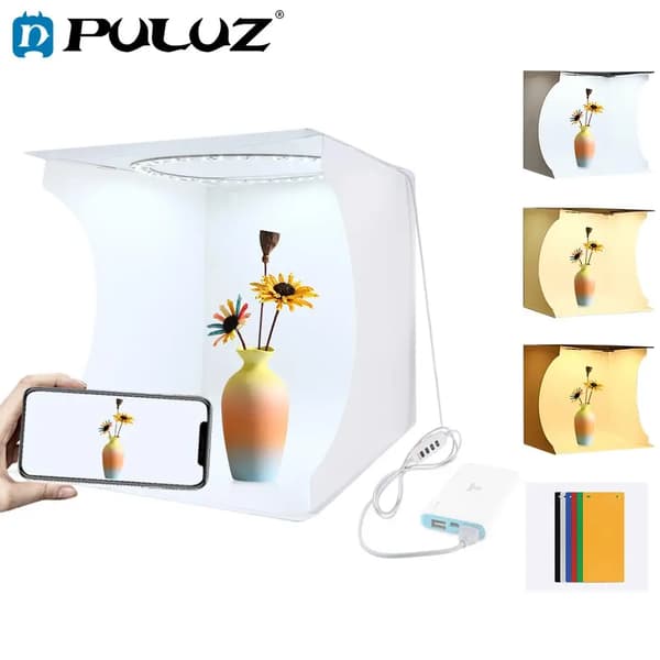 Mi Photography Lighting Box, 30cm Foldable Light Box, LED Ring Light for Photography