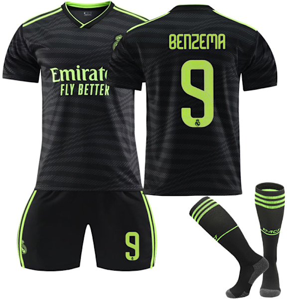 22-23 Nya Real Madrid Bortaströjor Tränings T-Shirt Set BENZEMA 9 BENZEMA 9 L