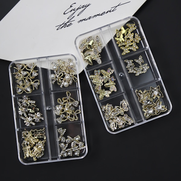 Planet Nail Art Charm Kaari/Sydän Muoto Kynnet Strassi Jalokivi Kristalli, 3D Kynsitaide Koristelu Metalli Kynsi Kynnet Kynsitaide Korut 11- Perfet 11