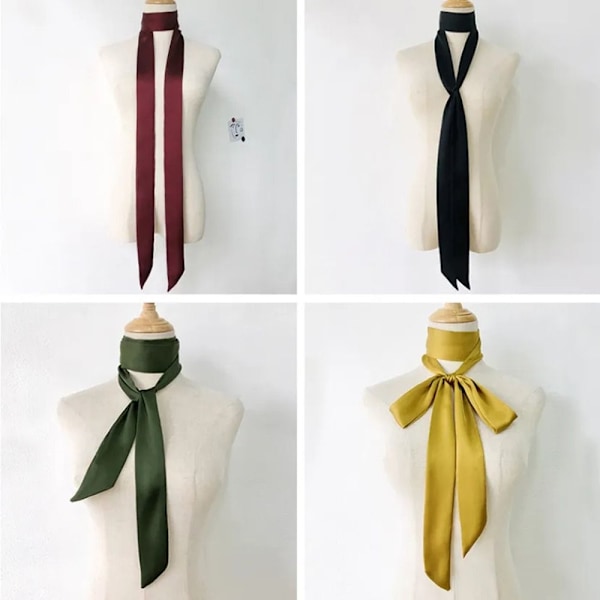 Smal Lång Scarf Väska Band VIT White
