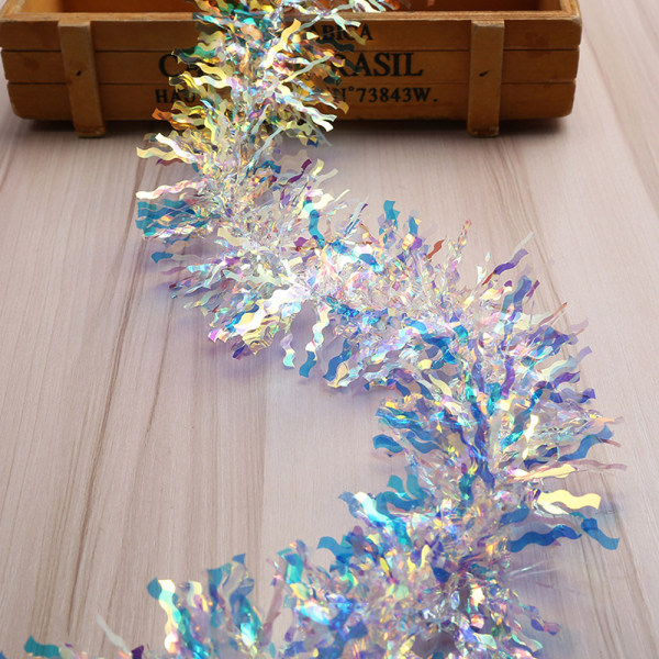 Christmas Tinsel Garland, Reflections Snowy Sparkly Tinsel