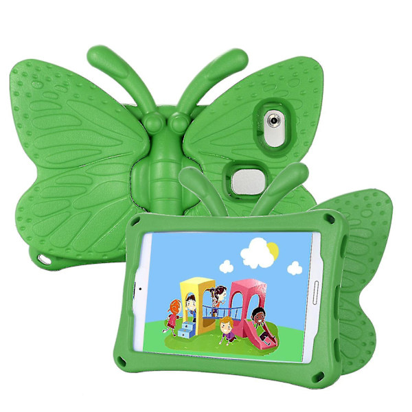 Butterfly Samsung Galaxy Tab A7 Lite 8.7 T220/T225 2021 Case, Childproof, Eva Soft Foam Material, Thick Four Corners, Camera Protection, Shockproof Green