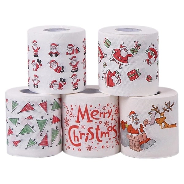 Styles Paper Roll -paperipyyhkeet Joulu Toimisto Huone WC-paperi 5 Rullaa