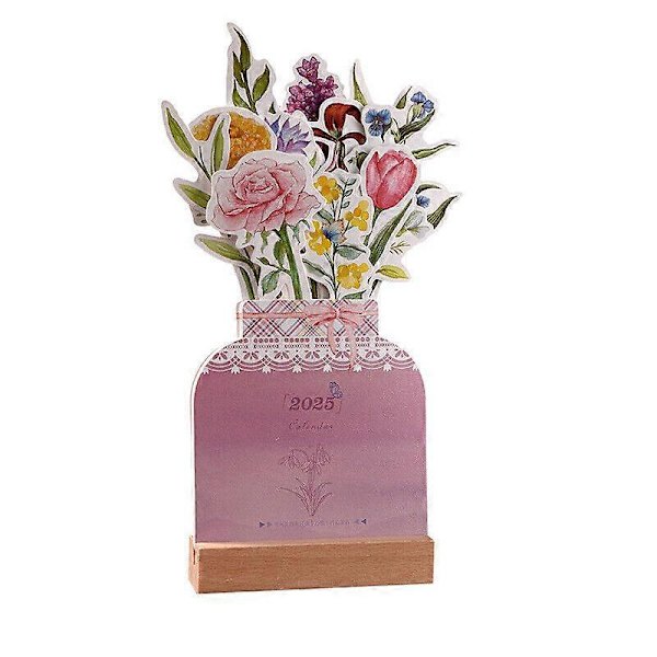 2025 Blommande Blommor Skrivbords kalender, 2025 Skrivbords kalender, 3D Liten Skrivbords kalender 2