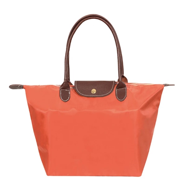 Vandtæt Nylon Dumpling Håndtaske Tasker Dame Tote Taske Dame Håndtaske med Stor Kapacitet til Rejsetasker Foldbar Casual Skuldertaske Orange Orange Orange Orange S