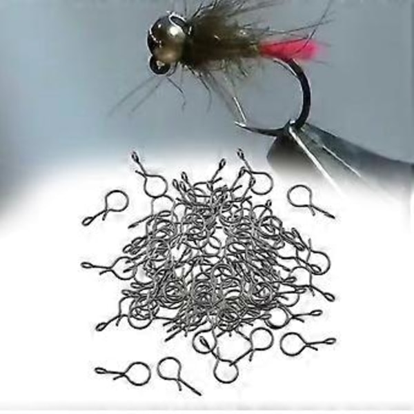 100x Fluefiske Snaps Raskt Bytte Fiskekrok Snap Lettvekts Agn Snaps Fiskeutstyr Tilbehør Sterk Agnkobling (L) L