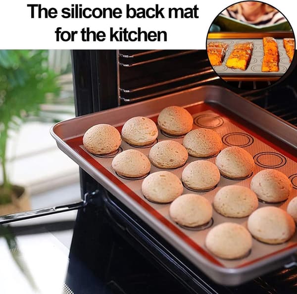 **Gjenbrukbar Macaron Bakematte - 2-pakning, Non