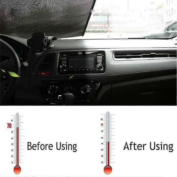New Blackout Blinds with Suction Cups, Retractable Windshield Covers, Fast Delivery 2024 Black 45*125cm